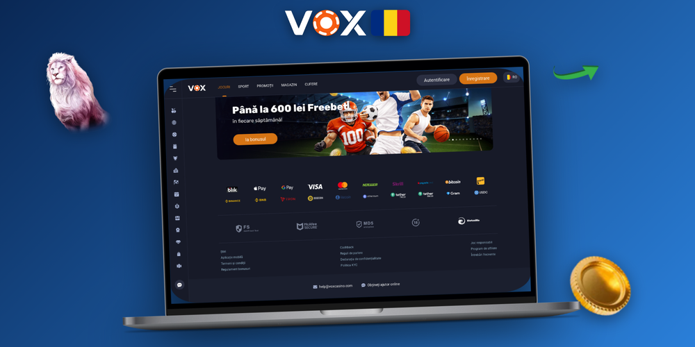 Descarcă aplicația VOX Casino pe telefon și laptop pentru sloturi și pariuri live