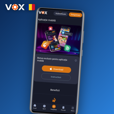 VOX Casino pe computer mobil — aplicație pentru Android și iOS cu notificări push