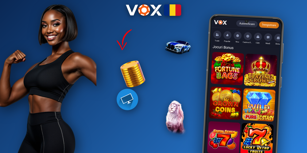 Interfața casieriei VOX Casino cu câmpul pentru codul promoțional evidențiat la depunere