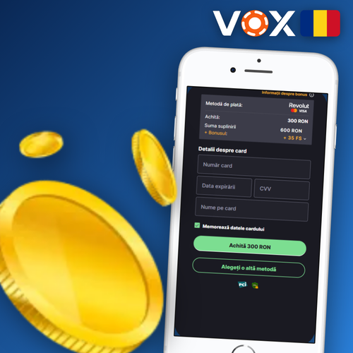 VOX Casino depunere bani instant pe smartphone, fără comisioane ascunse
