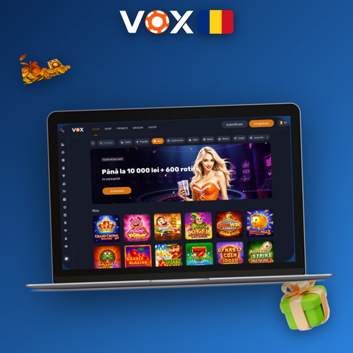 Formular de înregistrare VOX Casino pe laptop și telefon, bonus de bun venit disponibil